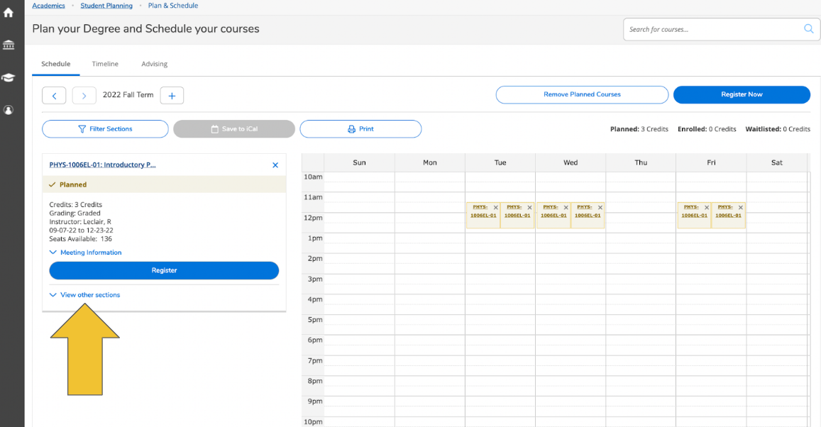 view other sections in Self-Service